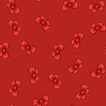 Seamless pattern wrap red bow cartoon vector 스톡 일러스트