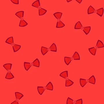 Seamless pattern wrap red bow cartoon vector イラスト素材