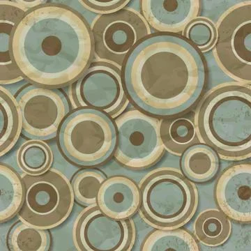 Seamless pattern of wrinkled and worn brown circles Illustrazione stock