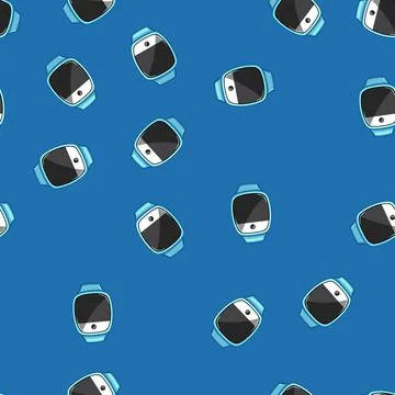 Seamless pattern wrist kid watch time cartoon vector Stock Illustration