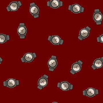 Seamless pattern wrist smart watch cartoon vector Stock Illustration