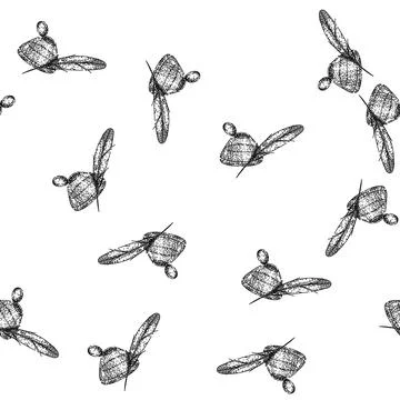 Seamless pattern writing inkwell sketch hand drawn Stock Illustration