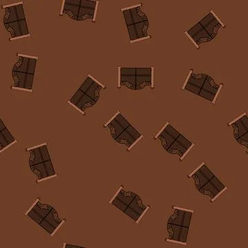 Seamless pattern Wrought iron gate with brick pillars protecting entrance Stockillustratie