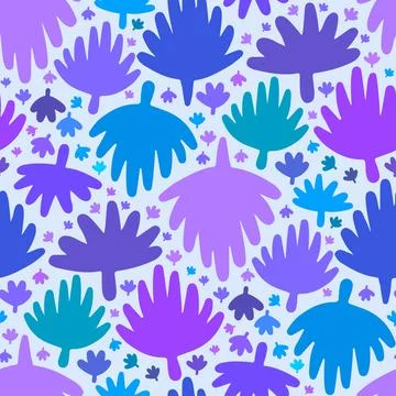 Seamless pattern ws abstract shapes floral element Stock Illustration
