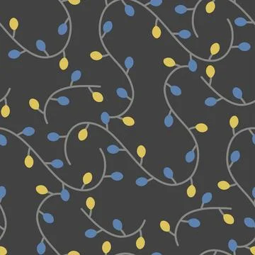 Seamless pattern ws Doodle christmas garland. Stock Illustration
