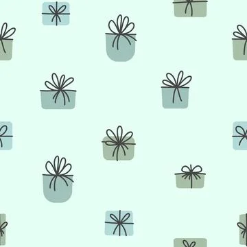 Seamless pattern ws gift boxes. New year presents Stock Illustration
