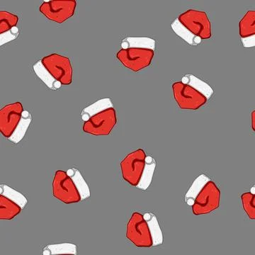 Seamless pattern xmas hat santa cartoon vector 스톡 일러스트
