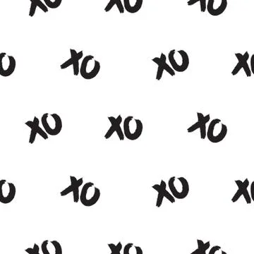 Seamless pattern with xoxo words. Illustrazione stock