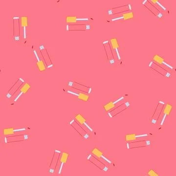 Seamless pattern y lip gloss cartoon vector 스톡 일러스트