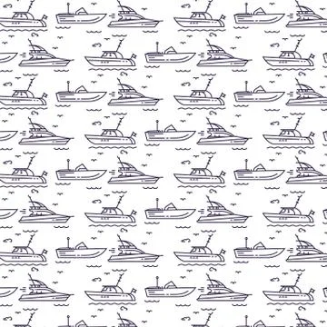 Seamless pattern with yachts Stock Illustration