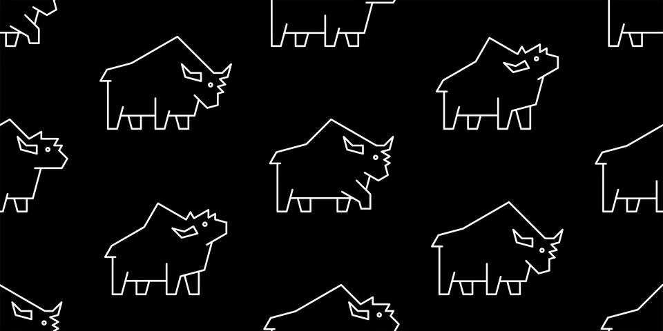 Seamless pattern with Yaks Stock Illustration