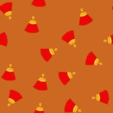 Seamless pattern year chinese fan cartoon vector Illustrazione stock