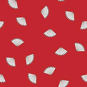 Seamless pattern year chinese fan cartoon vector Stock Illustration