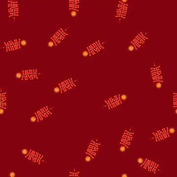 Seamless pattern year chinese firecracker cartoon vector 库存插图