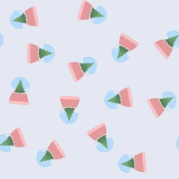 Seamless pattern year snow ball cartoon vector 库存插图
