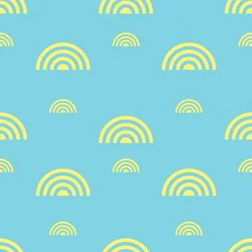 Seamless pattern. Yellow abstract form. Abstract wavy background. Vector illu 스톡 일러스트