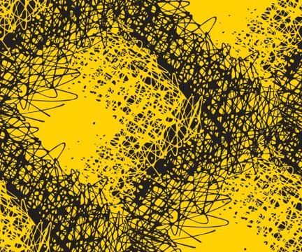 Seamless pattern with yellow and black scratches Stock Illustration