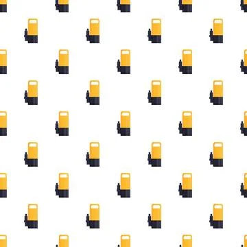 Seamless pattern with yellow and black submersible pumps Stock Illustration