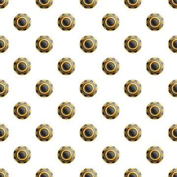 Seamless pattern with yellow and black geometric circles Stock Illustration