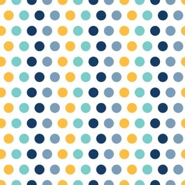 Seamless pattern with yellow and blue circles Stock Illustration