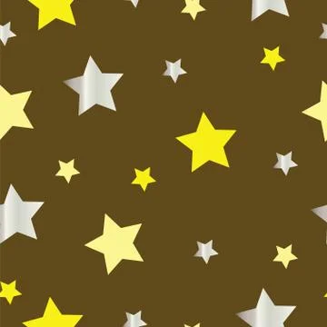 Seamless pattern with yellow and grey stars vector Stock Illustration
