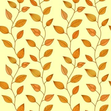 Seamless pattern with yellow and orange leaves, seasonal autumn background, fall Illustrazione stock