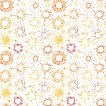 Seamless pattern with yellow and orange stars. Can be used for wallpaper, pat Illustrazione stock