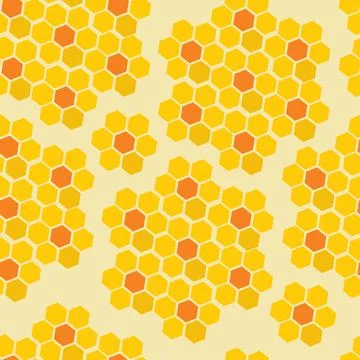 Seamless pattern of yellow and orange honeycombs Stock Illustration