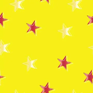 Seamless pattern with yellow and red stars vector Stock Illustration