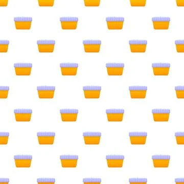 Seamless pattern with yellow and violet laundry baskets Stock Illustration