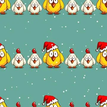 Seamless Pattern Yellow And White Chicks Stock Illustration