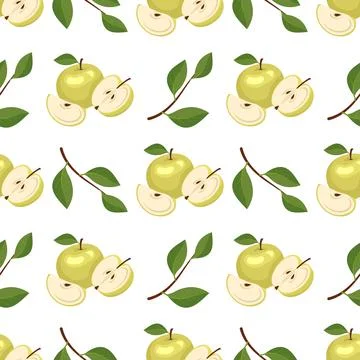 Seamless pattern with yellow apples Stock Illustration