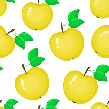 Seamless pattern with yellow apples vector illustration. Stock Illustration