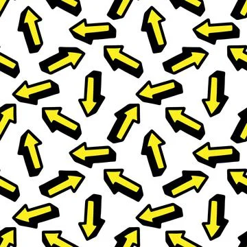Seamless pattern with a yellow arrow .Vector illustration イラスト素材