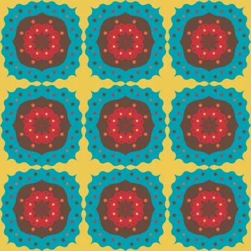 Seamless pattern on a yellow background. Stock Illustration