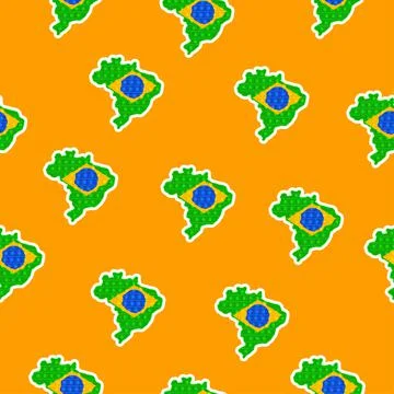 Seamless pattern on a yellow background. Pop it, Simple Dimple. Stock Illustration