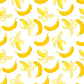 Seamless pattern with yellow bananas. simple texture pattern for print Stock Illustration