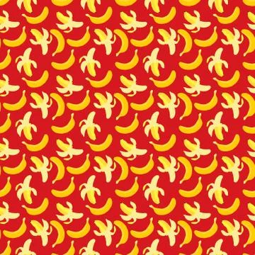 Seamless pattern with yellow bananas. simple texture pattern for print Stock Illustration