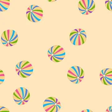 Seamless pattern yellow beach ball cartoon vector Stock Illustration