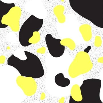 Seamless pattern of yellow, black and dots Stock Illustration
