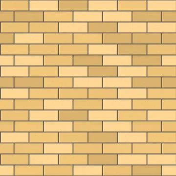 Seamless Pattern of Yellow Brick with Dark Seam. Vector 스톡 일러스트