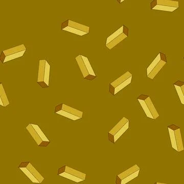 Seamless pattern Yellow brick isolated construction material element Illustrazione stock