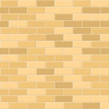 Seamless Pattern of Yellow Brick with Light Seam. Vector Stock Illustration