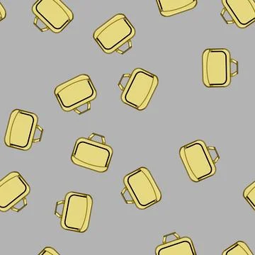 Seamless pattern Yellow carry on bag for travel essentials Stockillustratie