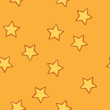 Seamless pattern Yellow cartoon star symbol representing quality and rating 스톡 일러스트