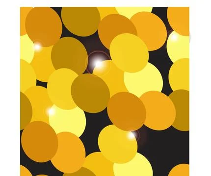 Seamless pattern with yellow circles on black background Stock Illustration