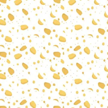 Seamless pattern with yellow circles, pieces or stains from cheese. Abstract Illustrazione stock