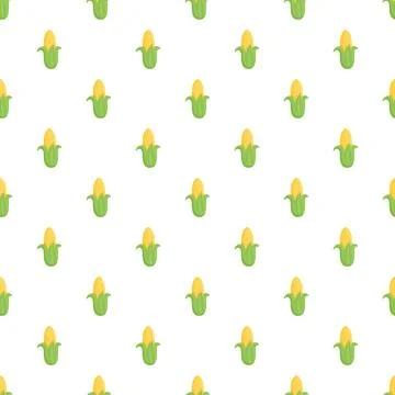 Seamless pattern of yellow corn cobs Stock Illustration