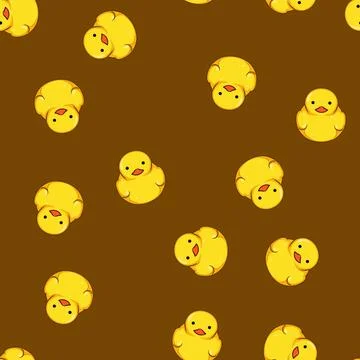 Seamless pattern Yellow cute rubber duck toy floating Stock Illustration