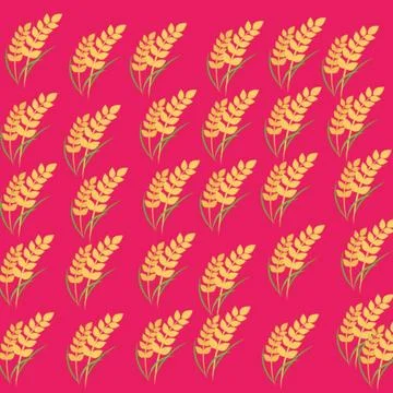 Seamless pattern with yellow daisies on a red background Stock Illustration